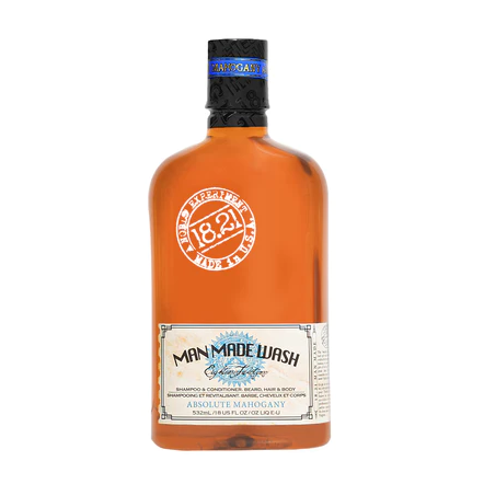 18.21 Man Made 3-in-1 Shampoo, Conditoner, & Body Wash Absolute Mahogany 3.4 oz, 18 oz & 32 oz - Reverse Generation