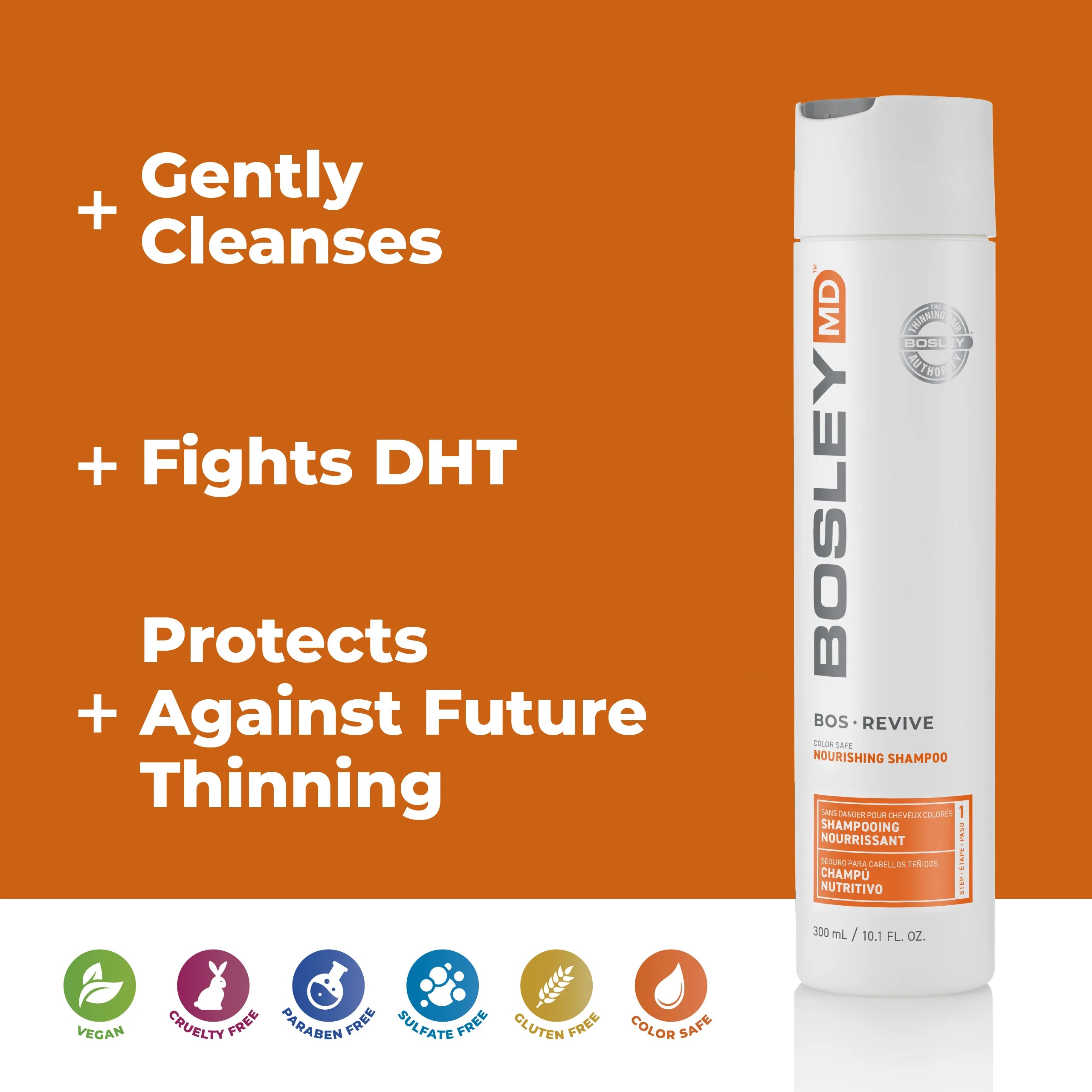 Bosley Revive Color Safe Nourishing Shampoo, 10.1 oz For Visibly Thinning Hair - Reverse Generation Established in 2008