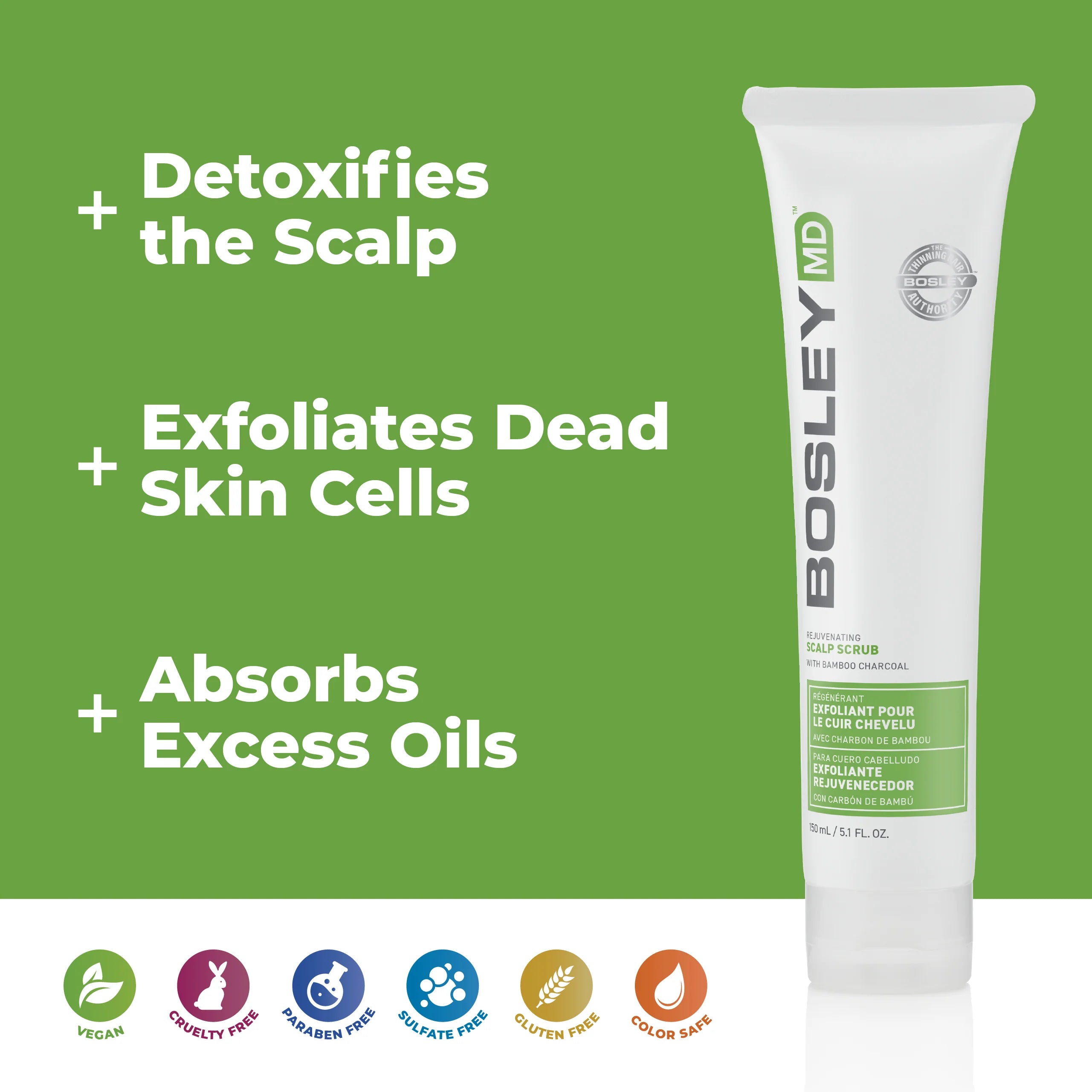 Bosley Rejuvenating Scalp Scrub, 5.1 ounce size - Reverse Generation Established in 2008