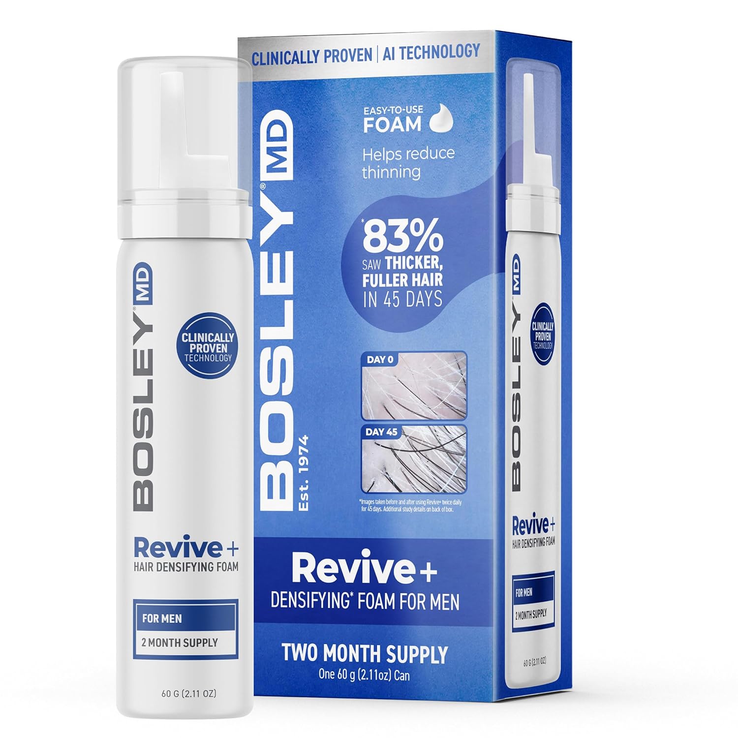 Bosley Revive Densify Foam For Men 83% INCREASE IN DENSITY - Reverse Generation