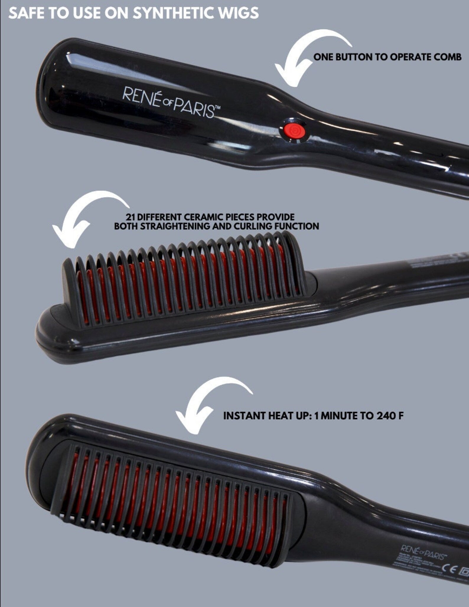 Rene of Paris Flat Iron for human hair wigs and extensions - Reverse Generation Established in 2008