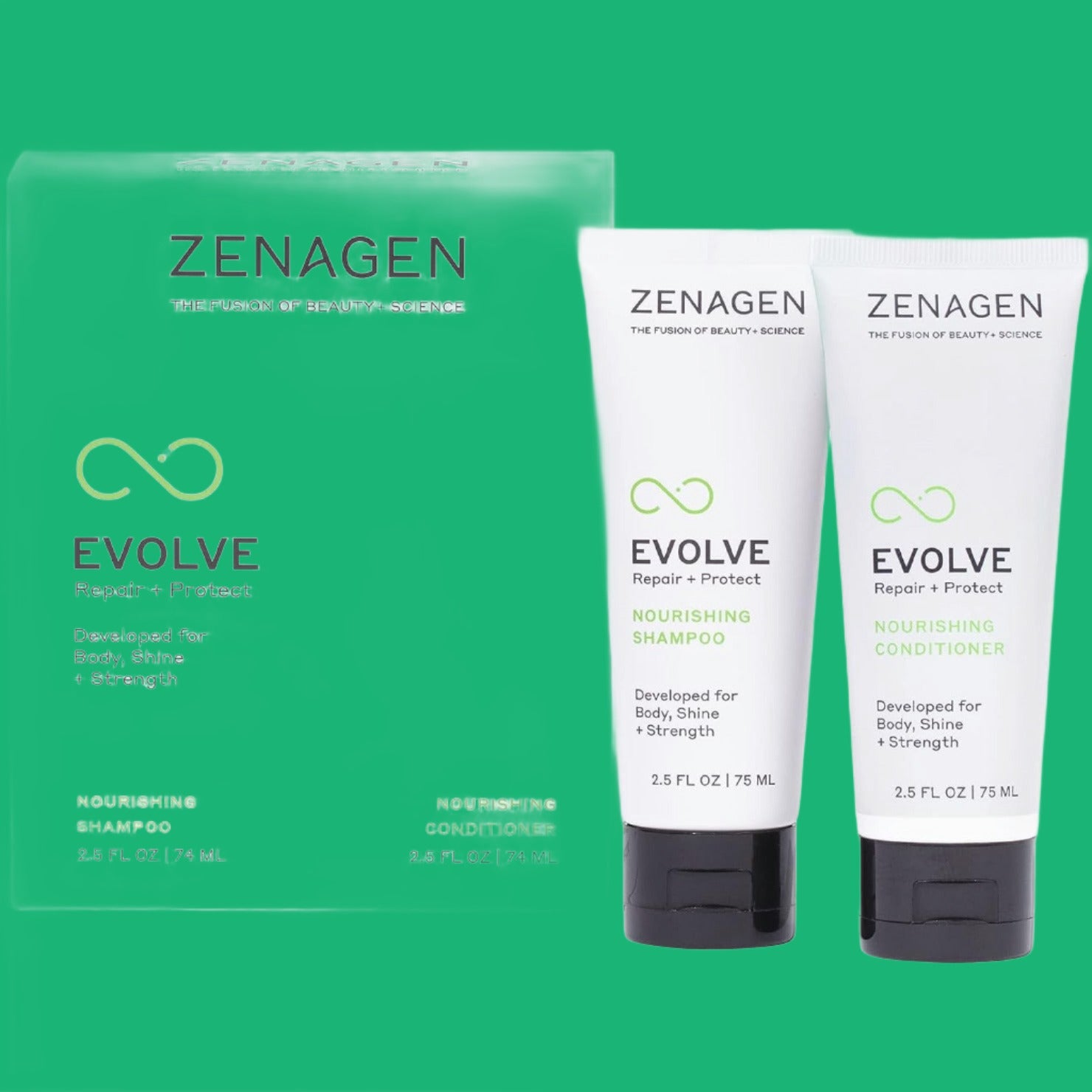 Zenagen Evolve Duo Nourishing Shampoo & Conditioner Set, 2.5 oz size - Reverse Generation Established in 2008