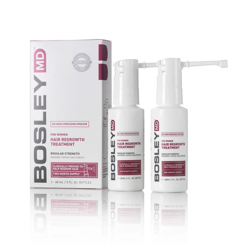 Bosley MD Women's Hair Regrowth Spray, 2% x 2, 2-oz - Reverse Generation Established in 2008